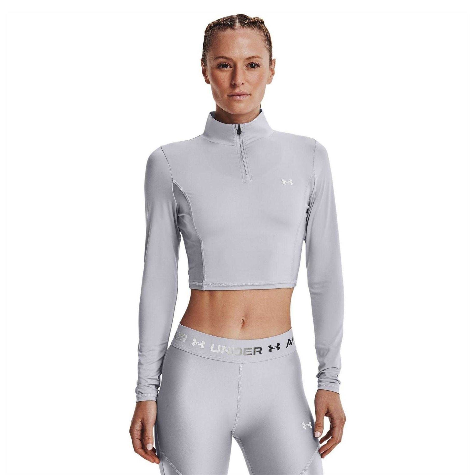 Gray Dawn - Lifestyle - Under Armour Womens-Ladies Shine Cropped Fleece Top