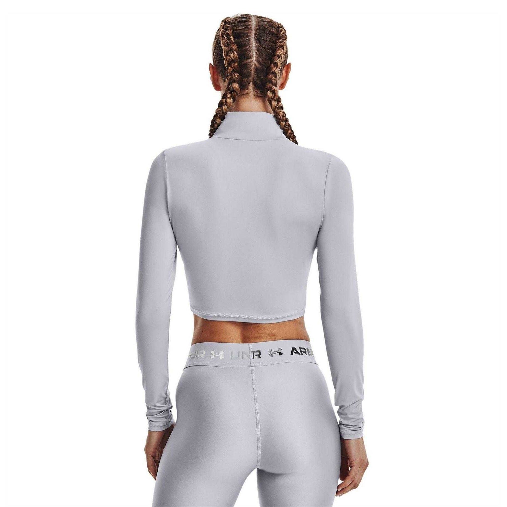 Gray Dawn - Pack Shot - Under Armour Womens-Ladies Shine Cropped Fleece Top