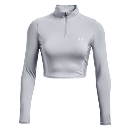 Gray Dawn - Front - Under Armour Womens-Ladies Shine Cropped Fleece Top