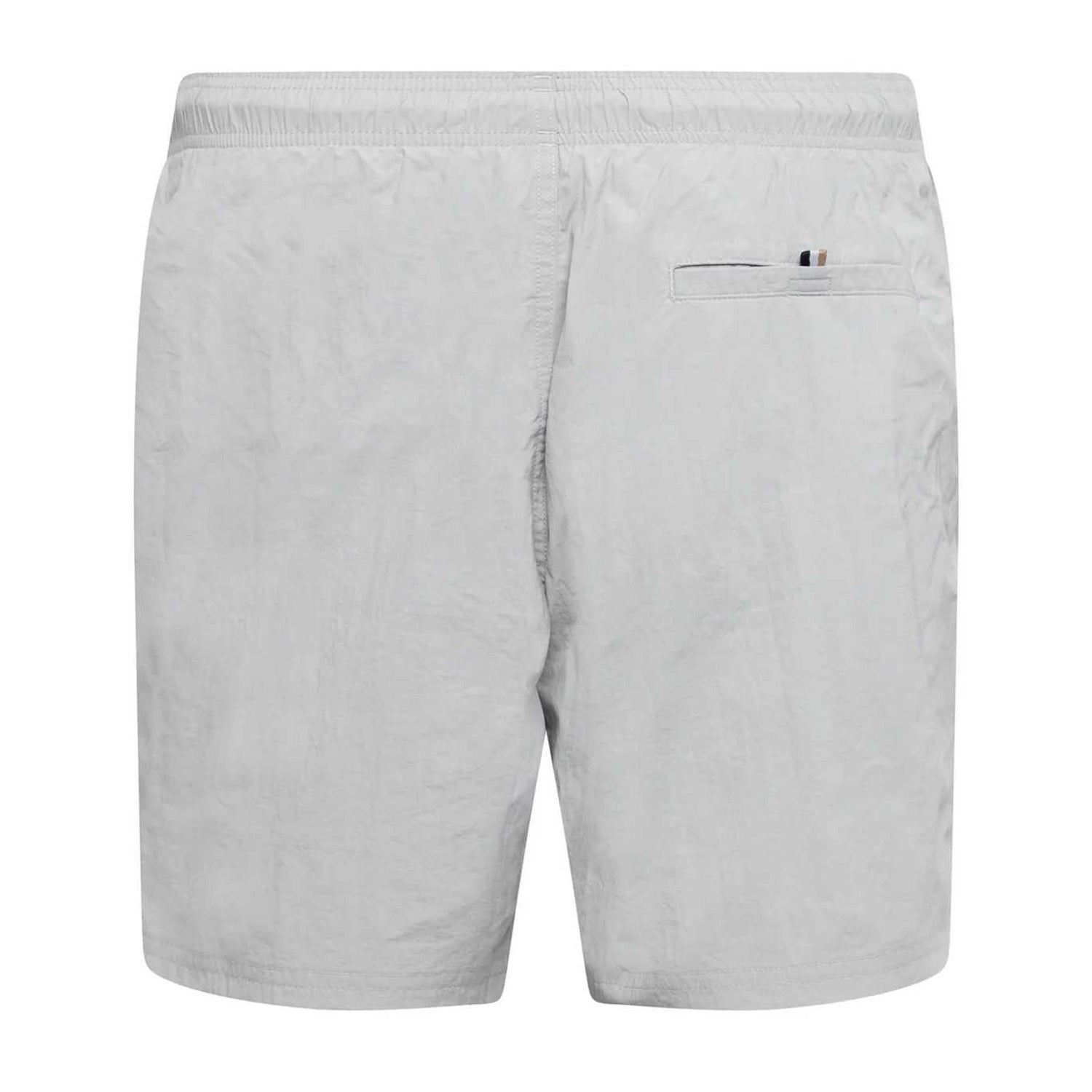 Grey - Back - Boss Mens Logo Swim Shorts