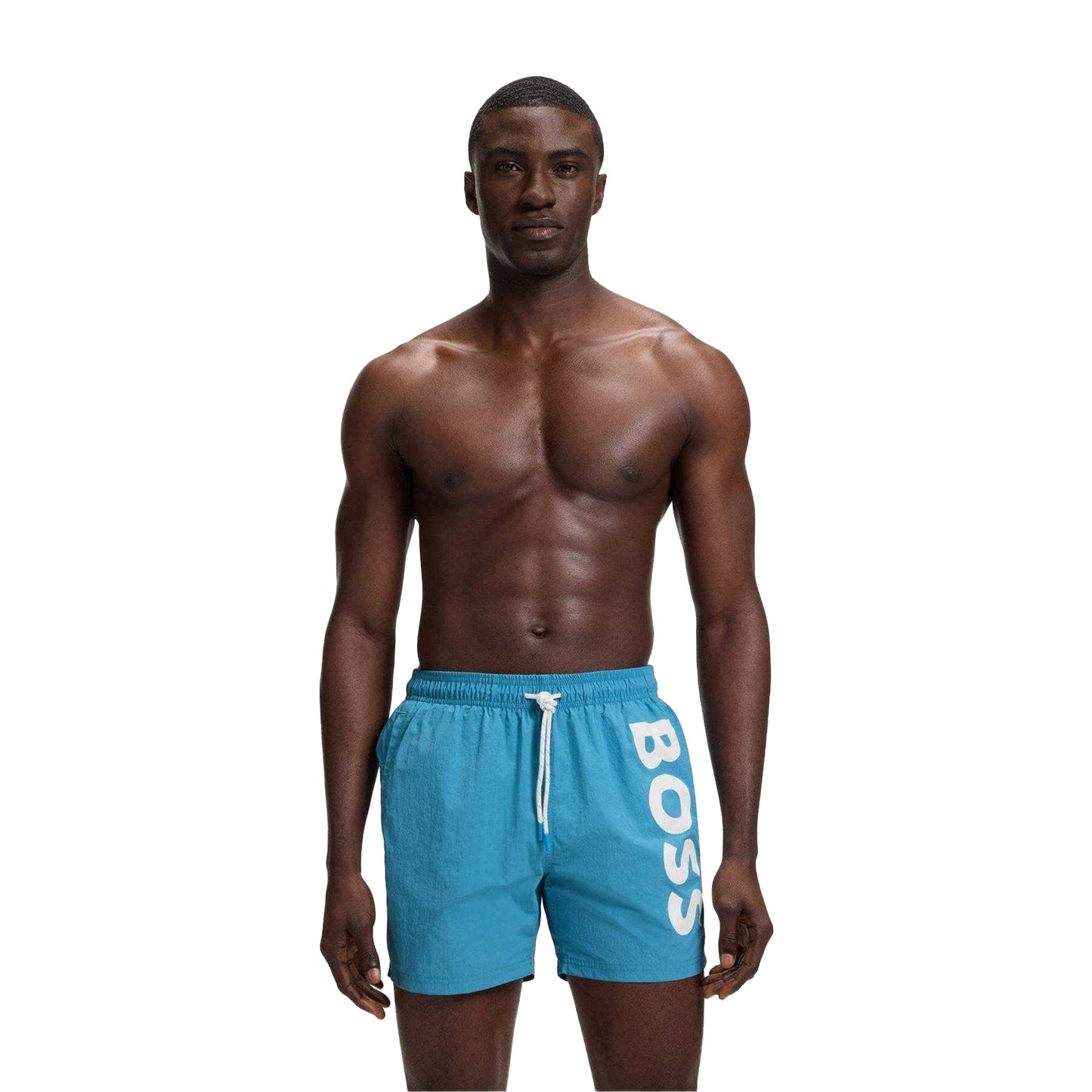 Turquoise-Aqua - Lifestyle - Boss Mens Logo Swim Shorts