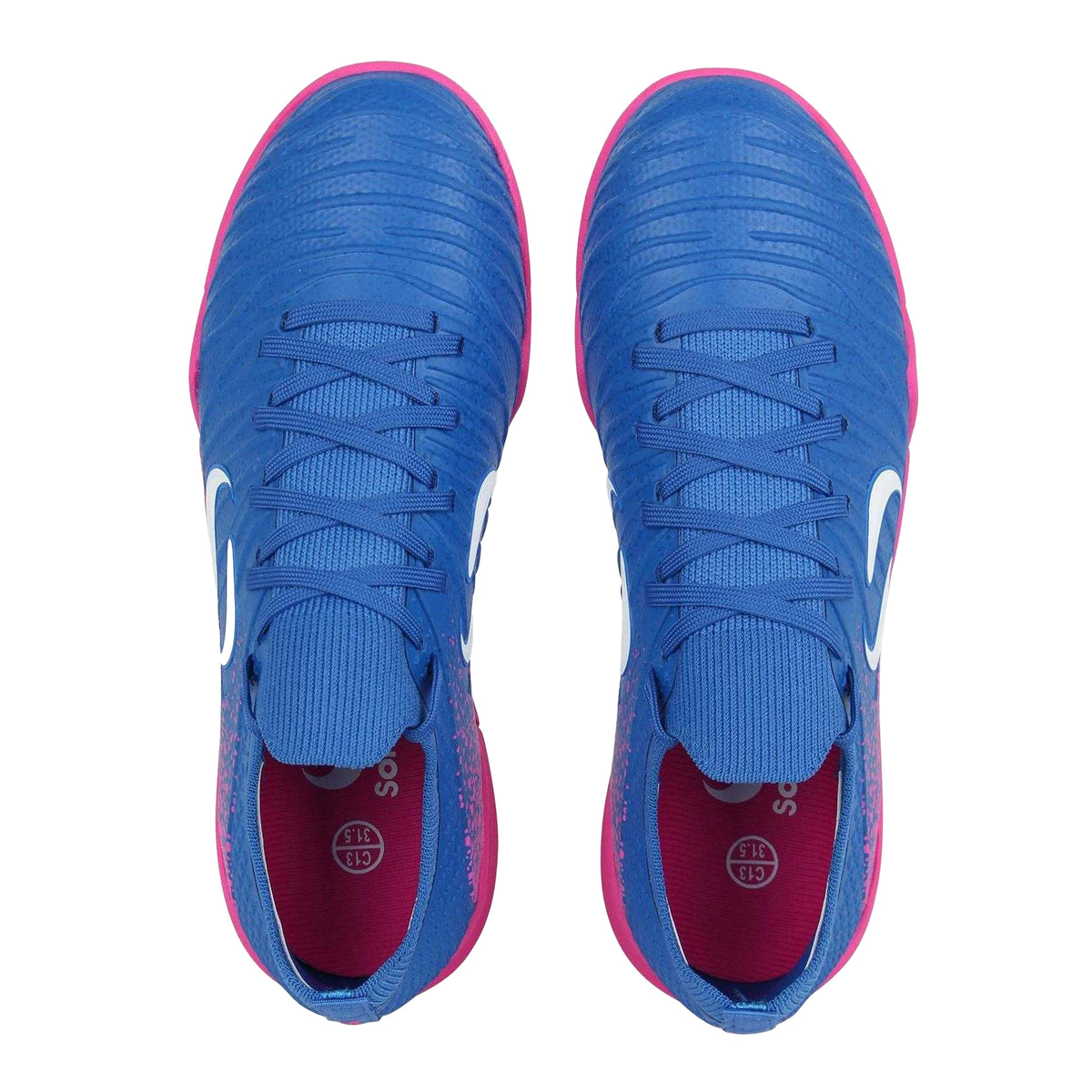Blue-Pink - Side - Sondico Childrens-Kids Blaze Astro Turf Trainers