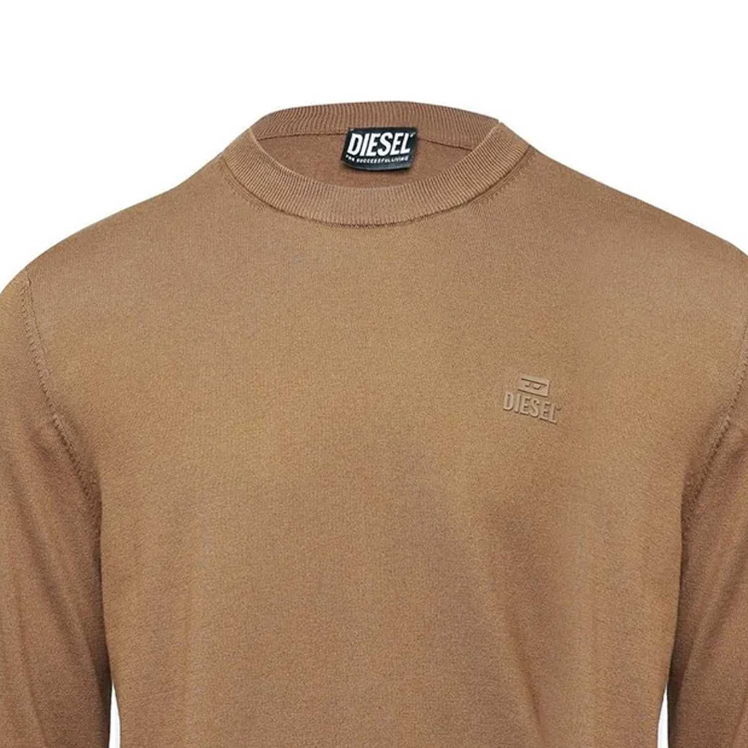 Coffee - Side - Diesel Mens K Freex Knitted Jumper