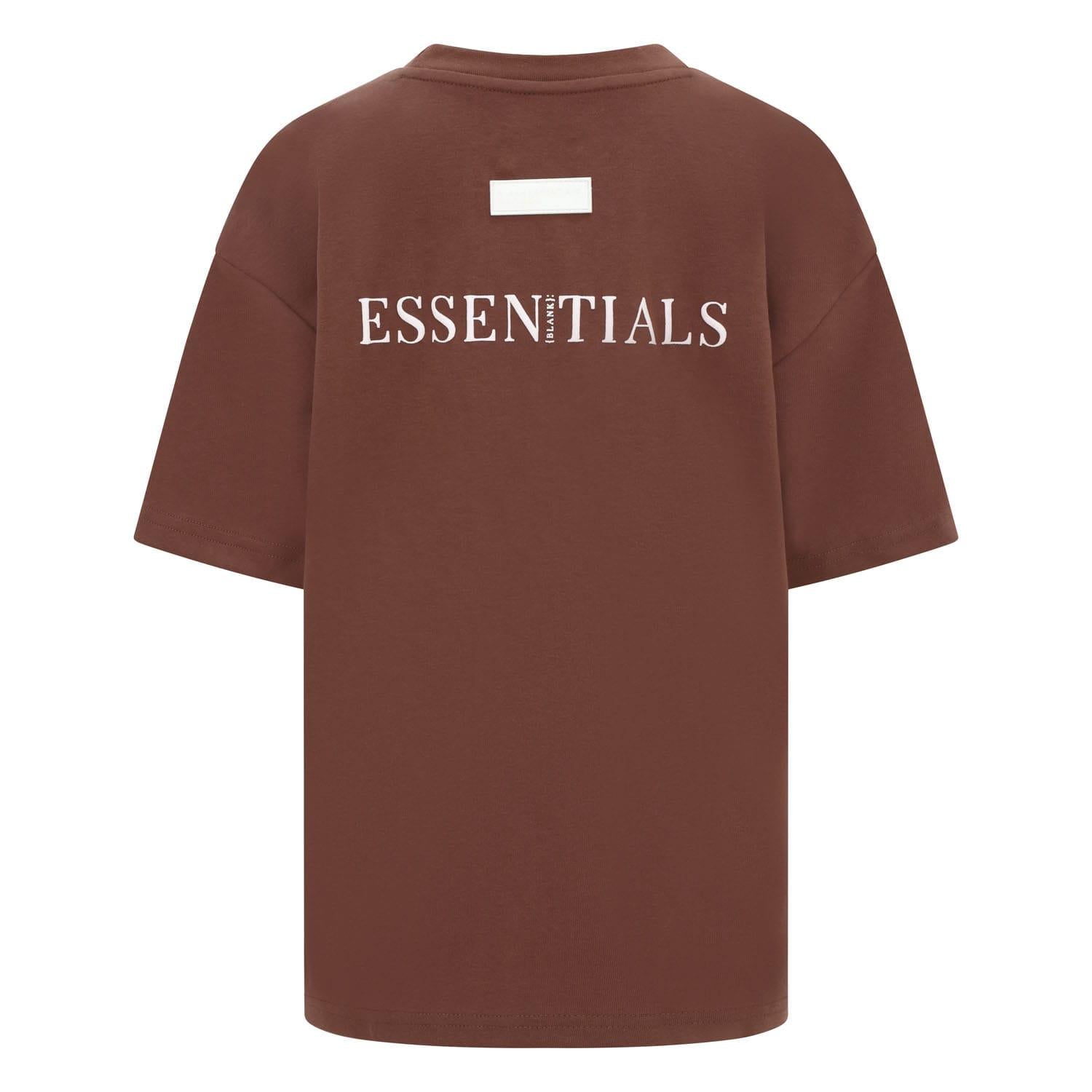 Brown - Back - Blank Essentials Boys Regular T-Shirt