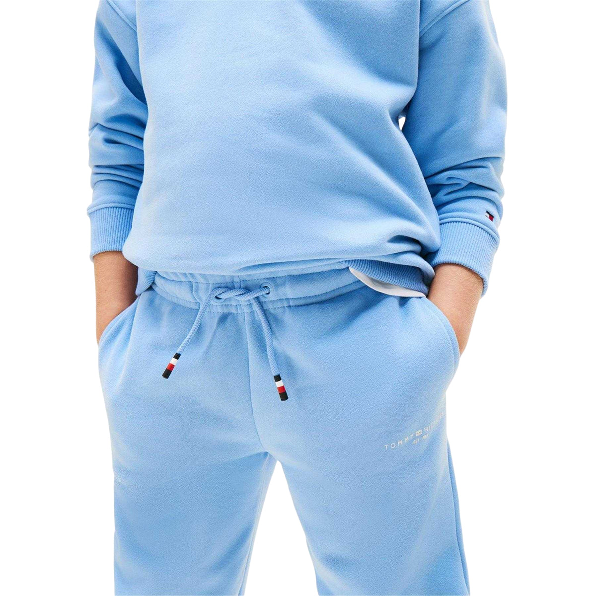 Cloud Blue - Back - Tommy Hilfiger Childrens-Kids Sweatshirt & Jogging Bottoms Set