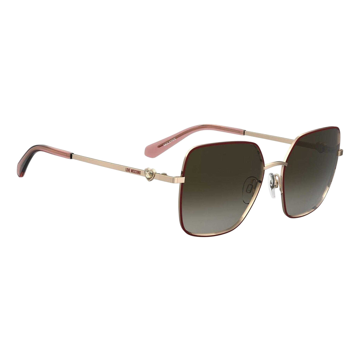 Burgundy - Back - Moschino Womens-Ladies Moscsun Rectangular Sunglasses