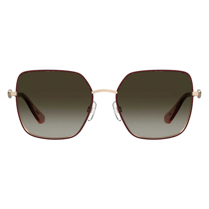 Burgundy - Side - Moschino Womens-Ladies Moscsun Rectangular Sunglasses