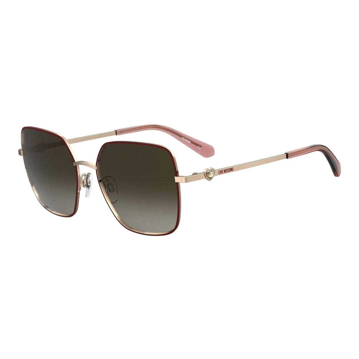 Burgundy - Front - Moschino Womens-Ladies Moscsun Rectangular Sunglasses