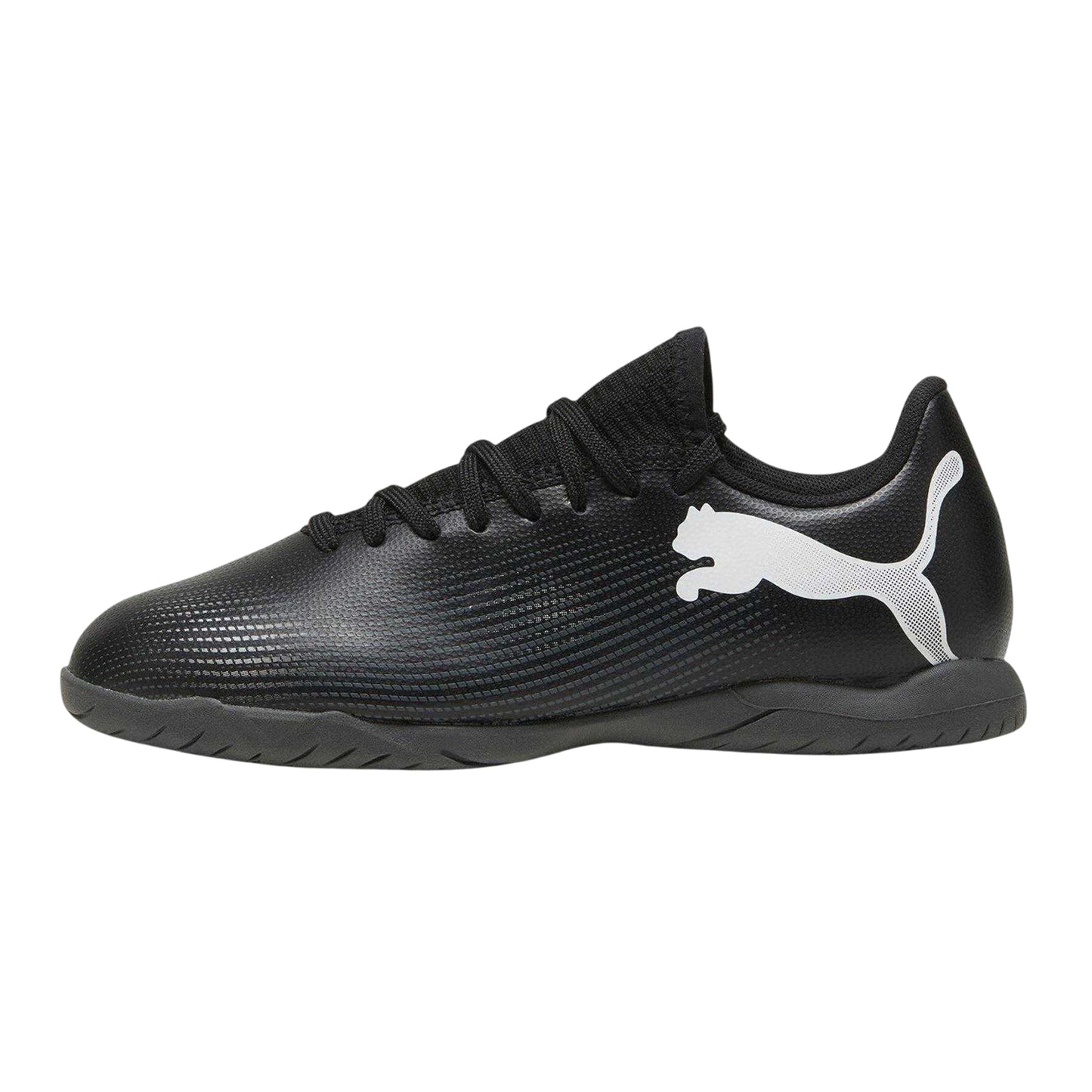 Black - Back - Puma Childrens-Kids Future 7 Play Flat Indoor Football Shoes