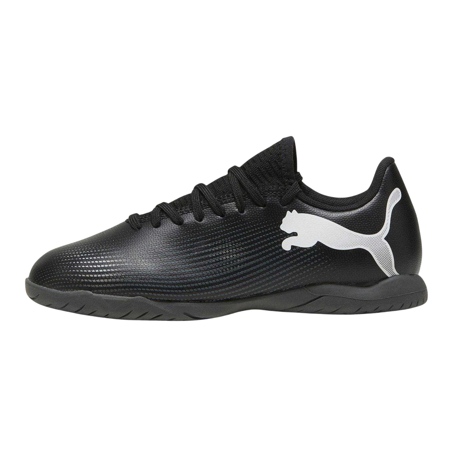 Black - Back - Puma Childrens-Kids Future 7 Play Flat Indoor Football Shoes