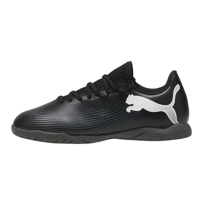 Black - Back - Puma Childrens-Kids Future 7 Play Flat Indoor Football Shoes