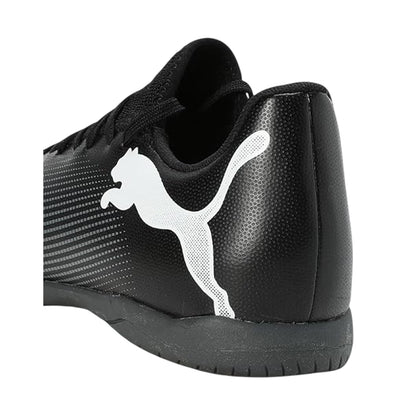 Black - Side - Puma Childrens-Kids Future 7 Play Flat Indoor Football Shoes