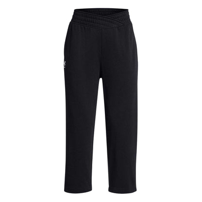 Black - Front - Under Armour Womens-Ladies Rival Terry Tracksuit Bottoms