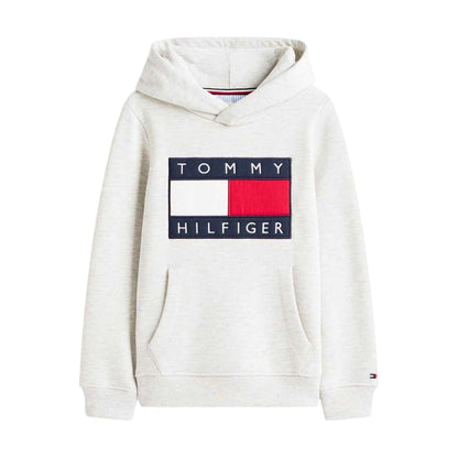 Light Grey - Front - Tommy Hilfiger Childrens-Kids Heritage Hoodie