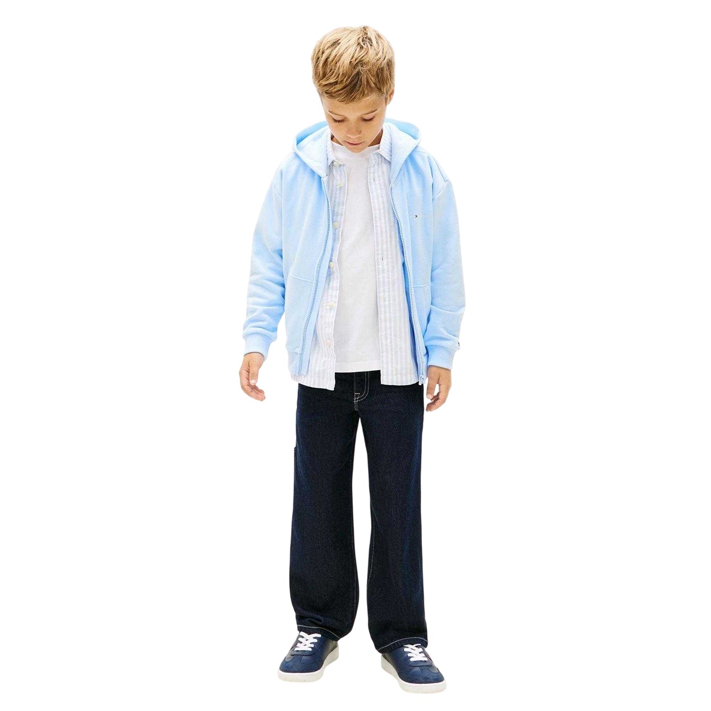 Sweet Blue - Side - Tommy Hilfiger Childrens-Kids Mini Corp Full Zip Hoodie