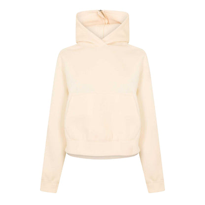 Chalk-White - Front - Nike Womens-Ladies Fleece Relaxed Fit Long-Sleeved Hoodie