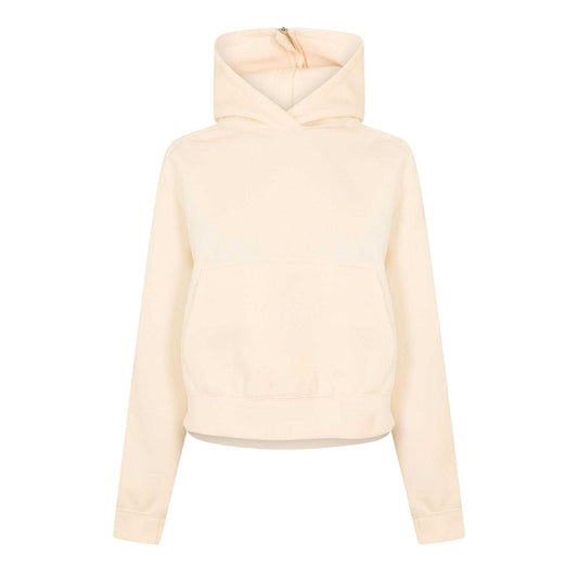 Chalk-White - Front - Nike Womens-Ladies Fleece Relaxed Fit Long-Sleeved Hoodie