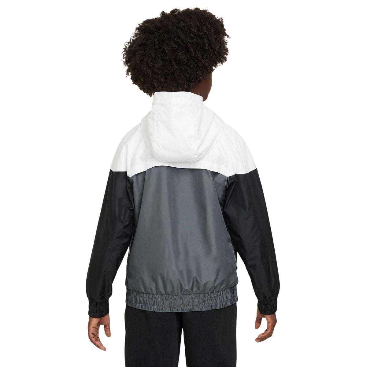 White - Back - Nike Childrens-Kids Colour Block Logo Waterproof Jacket