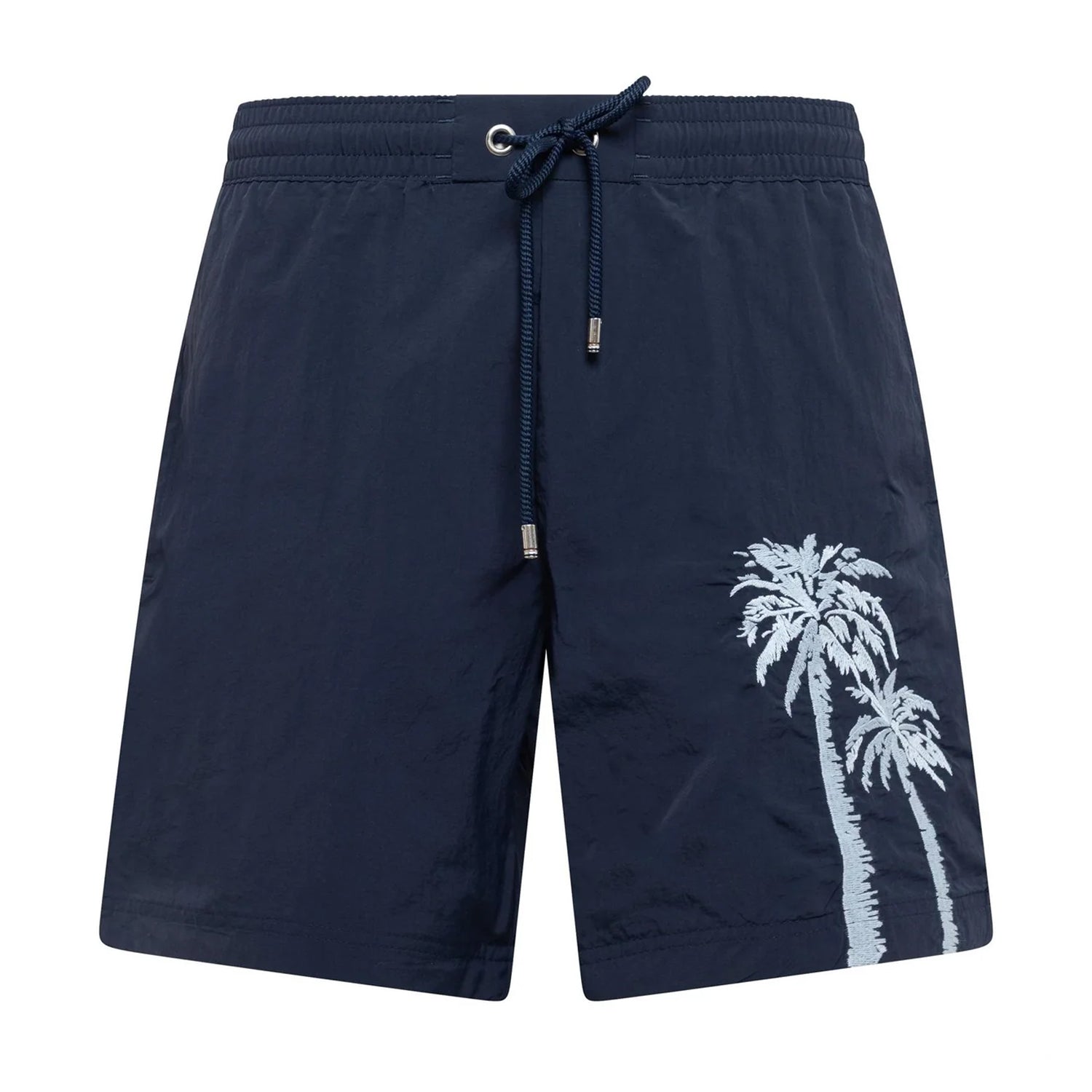 Navy - Front - Hugo Mens Palm Tree Swim Shorts