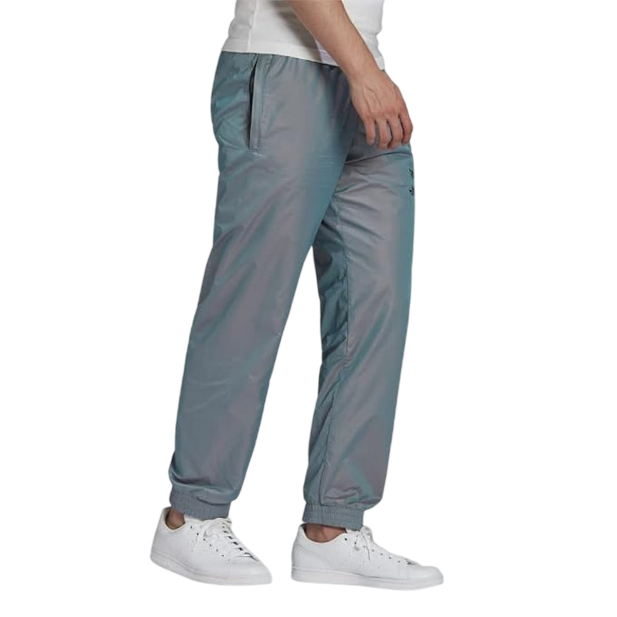 Grey - Side - Adidas Mens Trefoil Tracksuit Bottoms