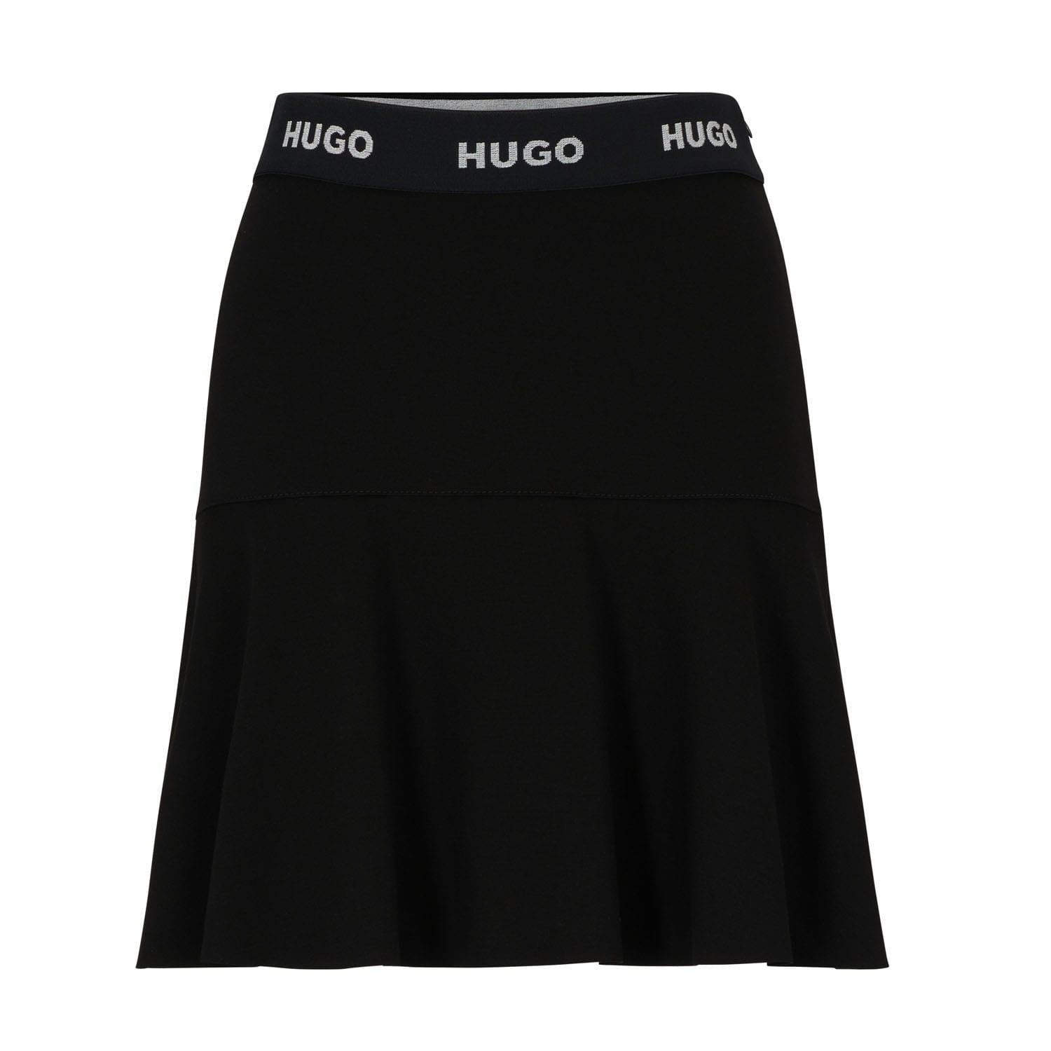 Black - Front - Hugo Womens-Ladies Relosana Regular Mini Skirt
