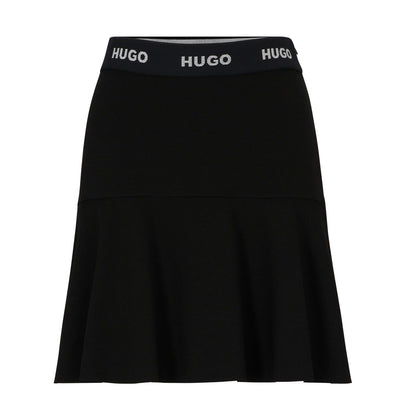 Black - Front - Hugo Womens-Ladies Relosana Regular Mini Skirt