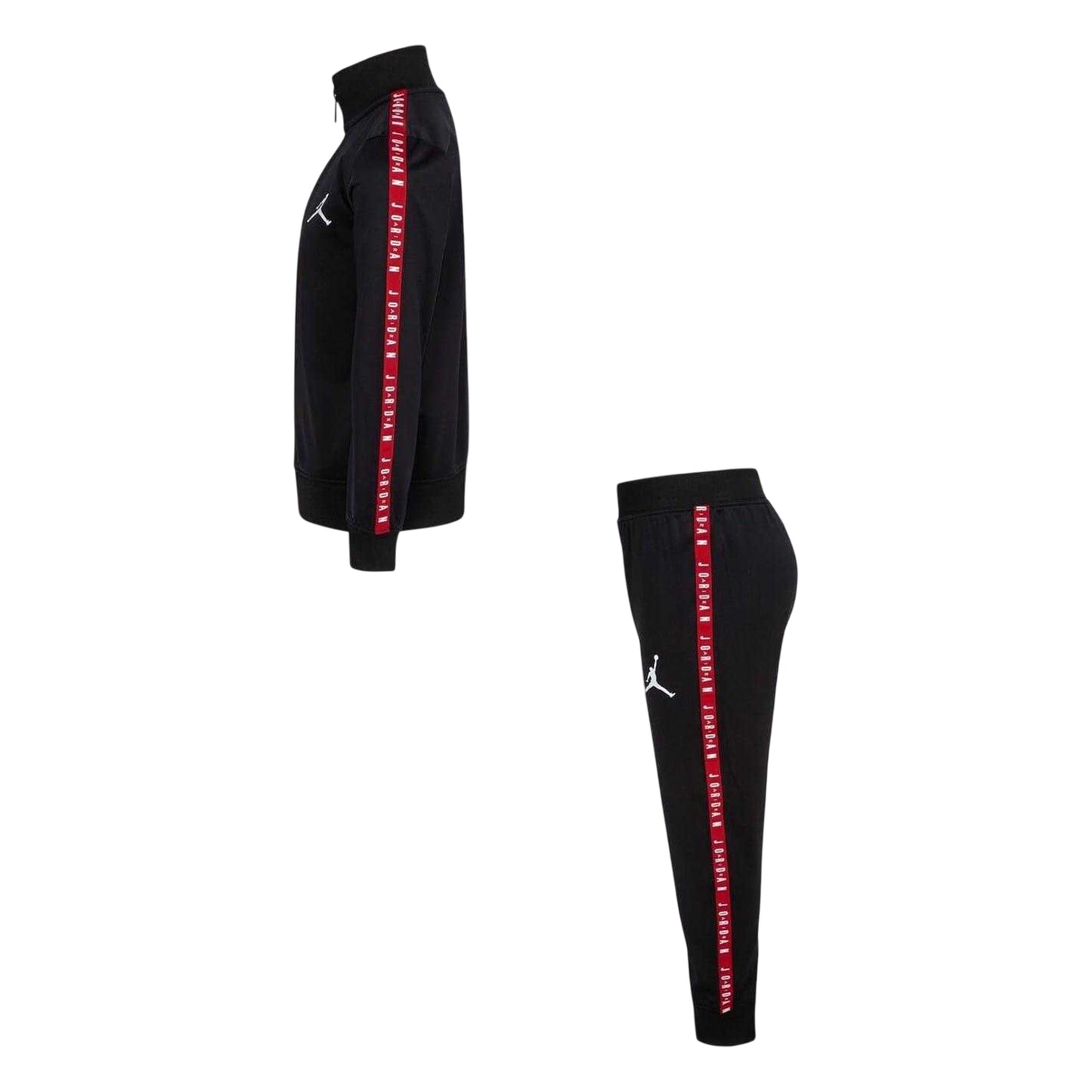 Black-Red - Back - Nike Childrens-Kids Logo Taped Tracksuit Set