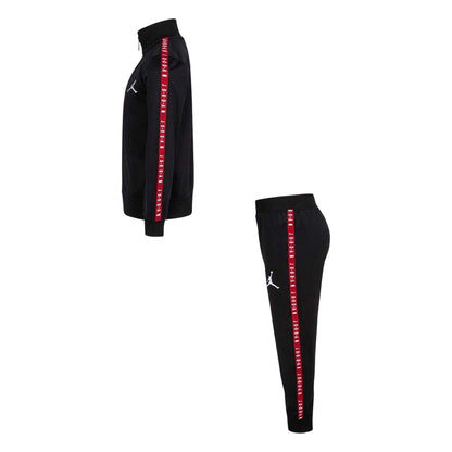 Black-Red - Back - Nike Childrens-Kids Logo Taped Tracksuit Set