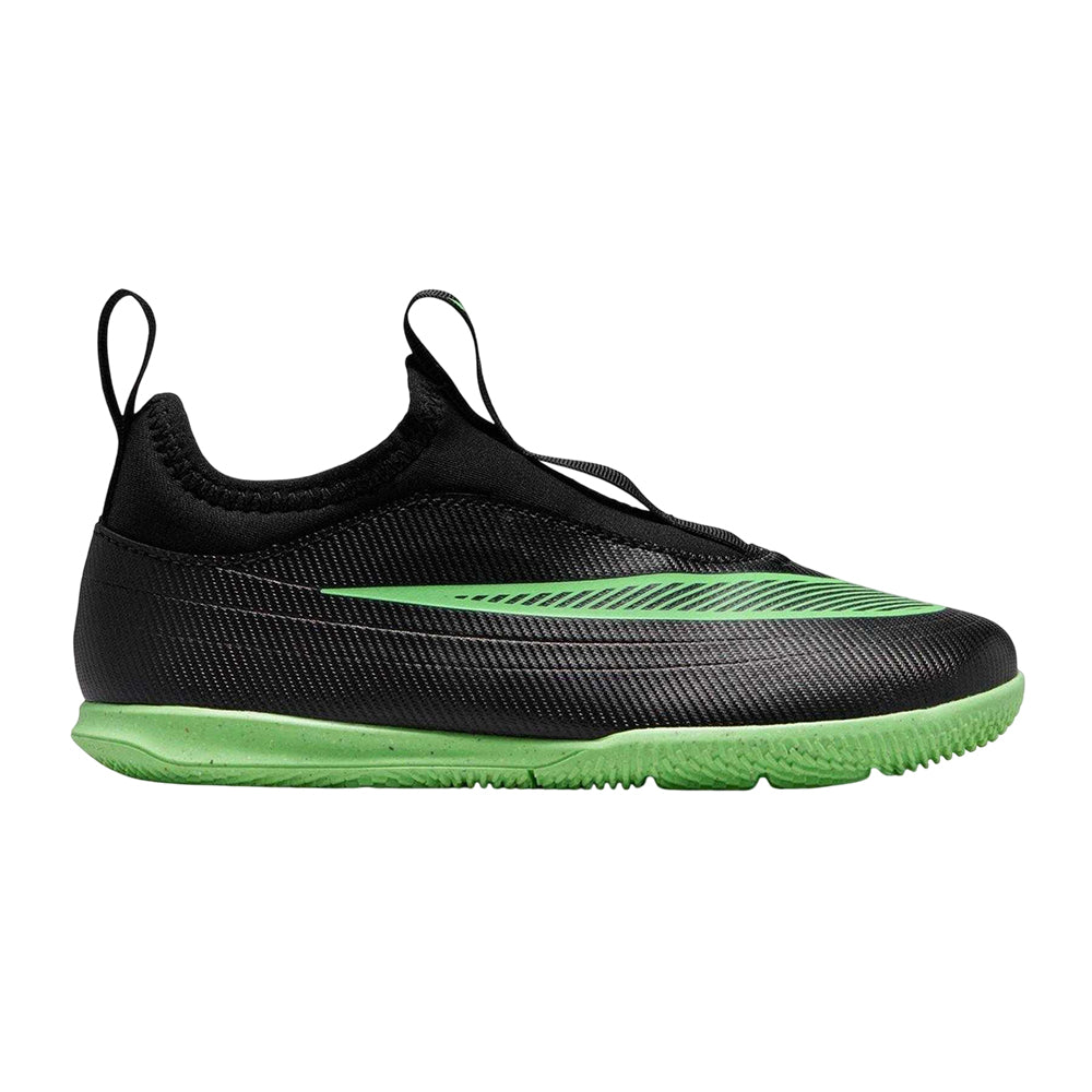 Black-Green - Front - Nike Childrens-Kids Mercurial Indoor Football Shoes