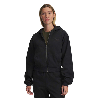 Black - Front - Under Armour Womens-Ladies Fleece Full Zip Hoodie