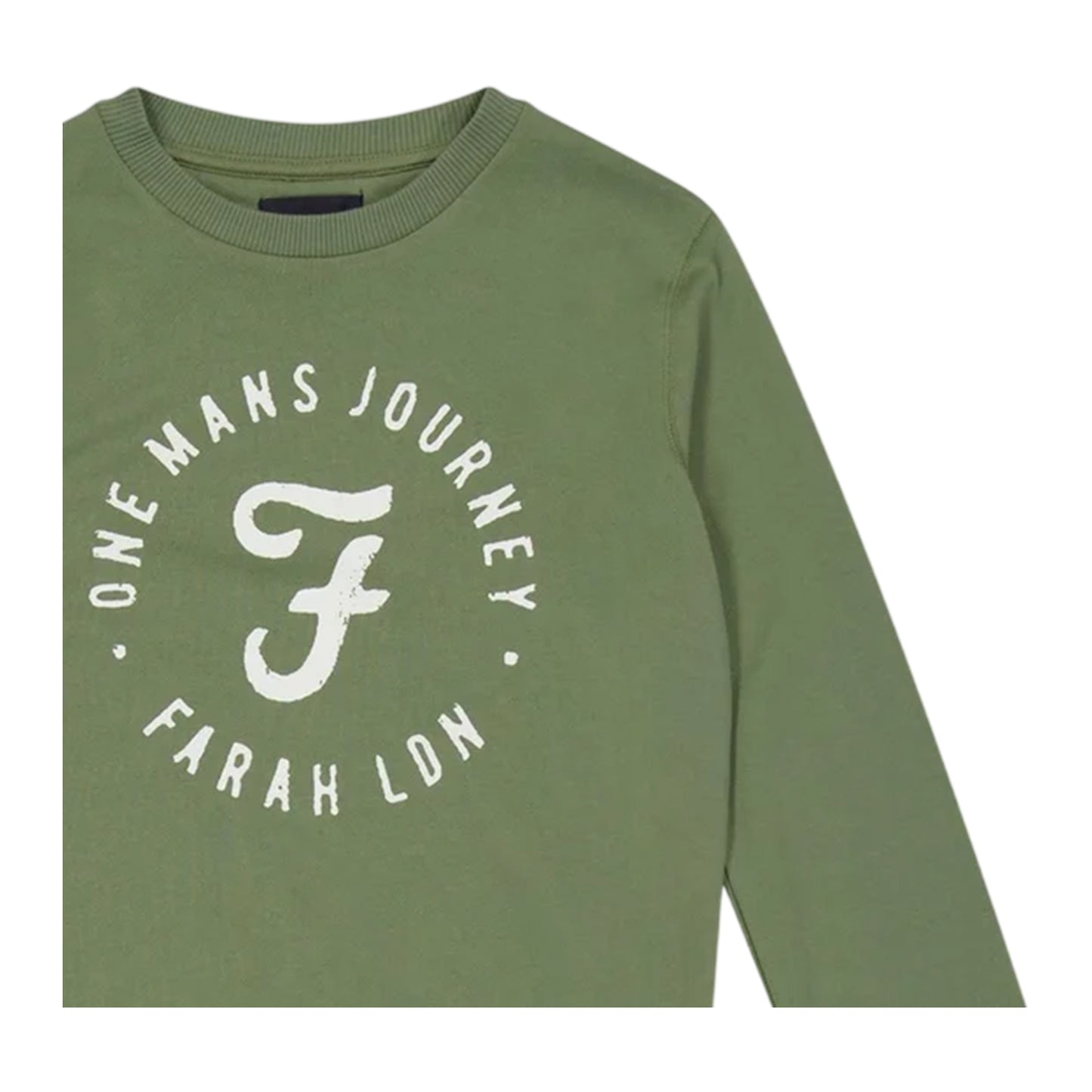 Green - Side - Farah Childrens-Kids One Mans Journey Logo Sweatshirt