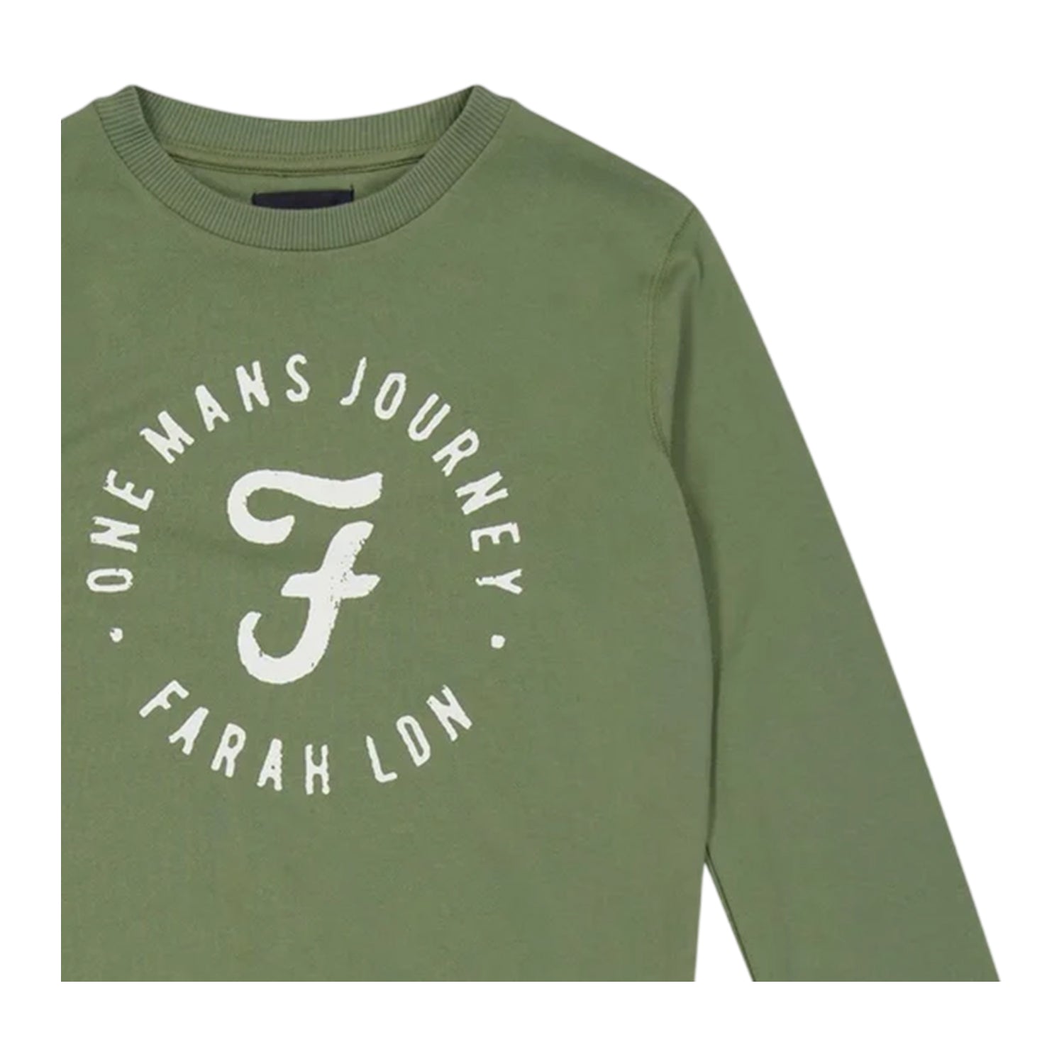 Green - Side - Farah Childrens-Kids One Mans Journey Logo Sweatshirt