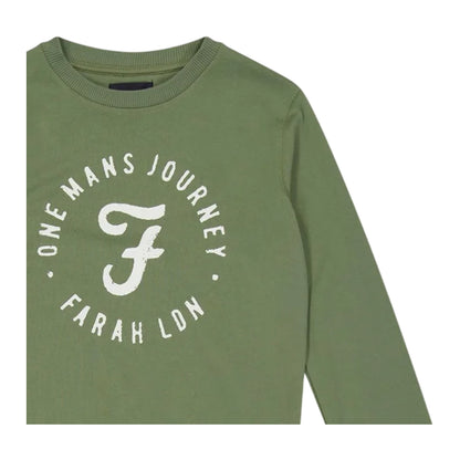 Green - Side - Farah Childrens-Kids One Mans Journey Logo Sweatshirt