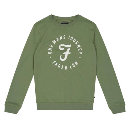Green - Front - Farah Childrens-Kids One Mans Journey Logo Sweatshirt