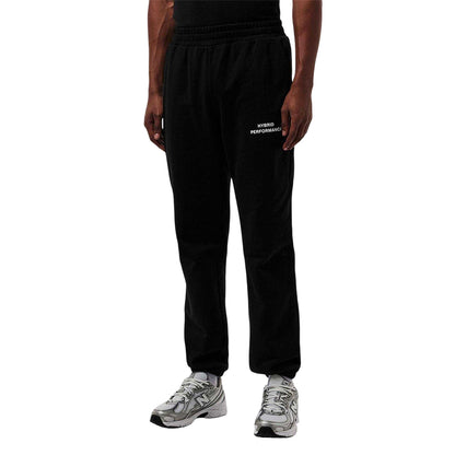 Black - Side - Hybrid Performance Mens Fleece Tracksuit Bottoms