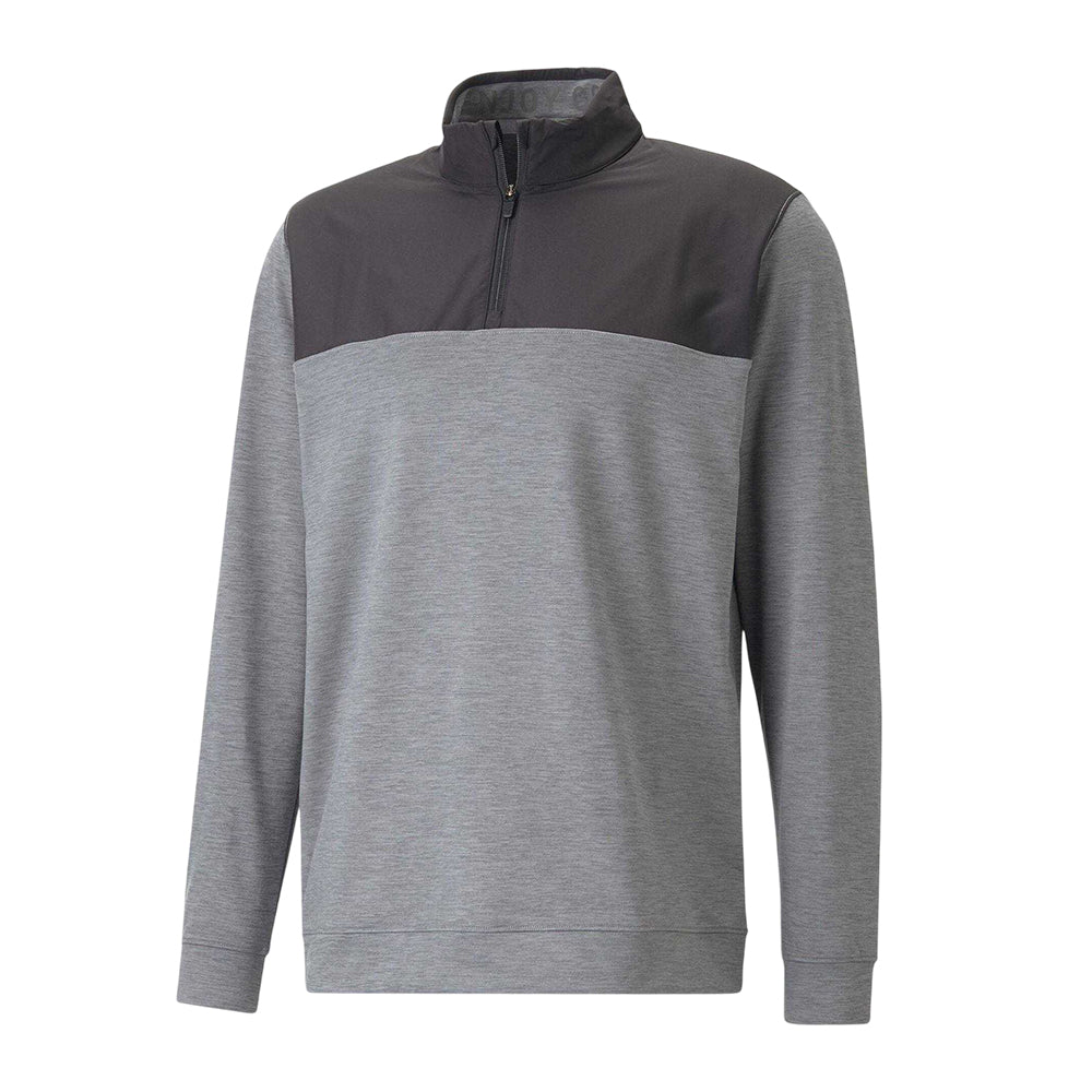 Black - Front - Puma Mens Cloudspun Colour Block Jumper