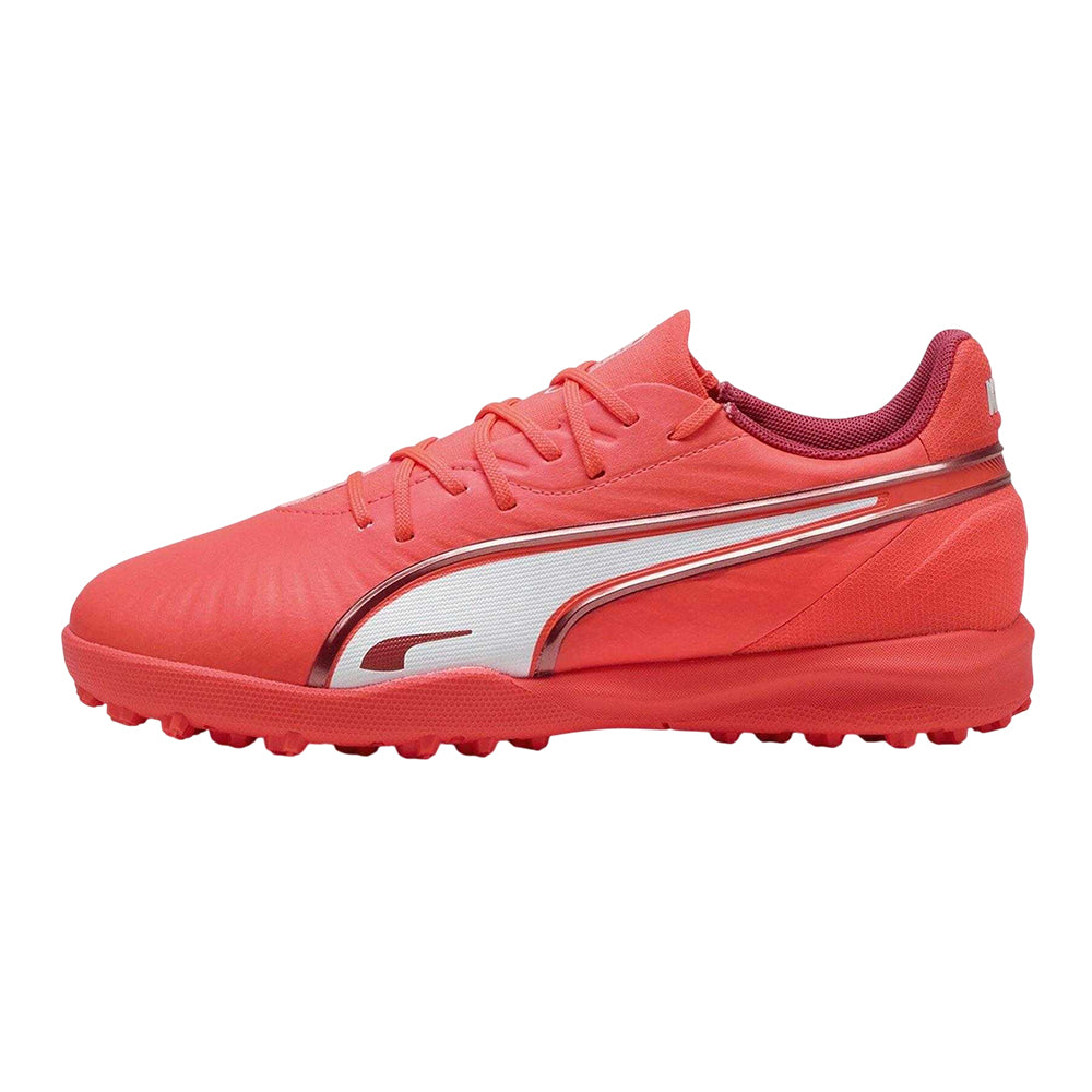 Glowing Red - Back - Puma Childrens-Kids King Match Astro Turf Trainers