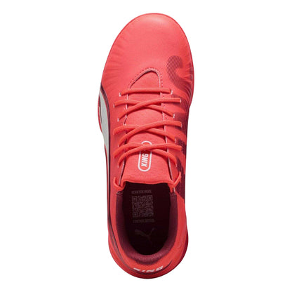 Glowing Red - Side - Puma Childrens-Kids King Match Astro Turf Trainers