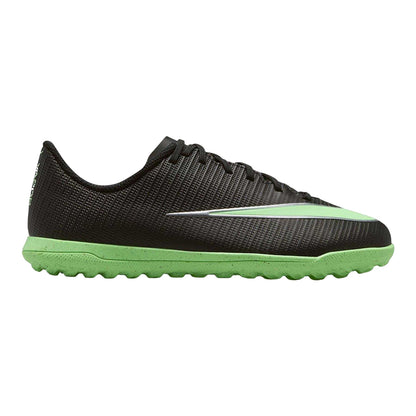 Black-Green - Front - Nike Childrens-Kids Mercurial Astro Turf Trainers