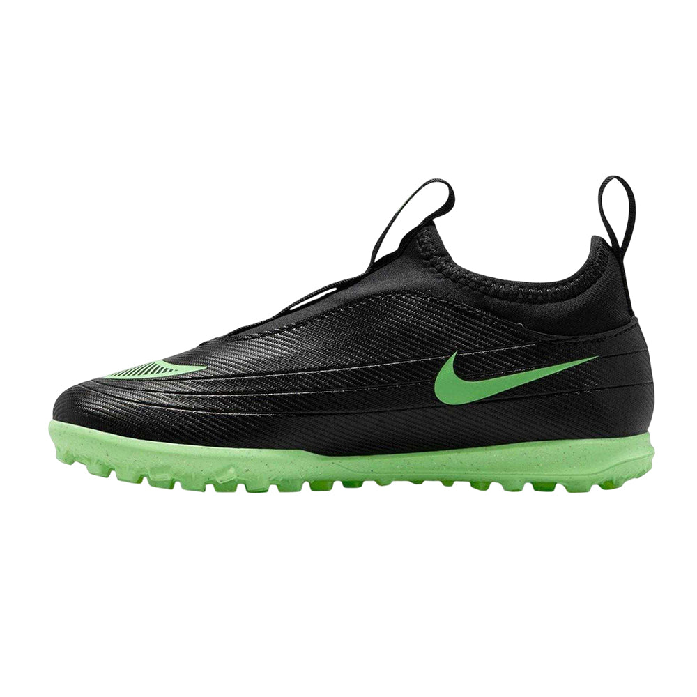 Black-Green - Side - Nike Childrens-Kids Mercurial Astro Turf Trainers