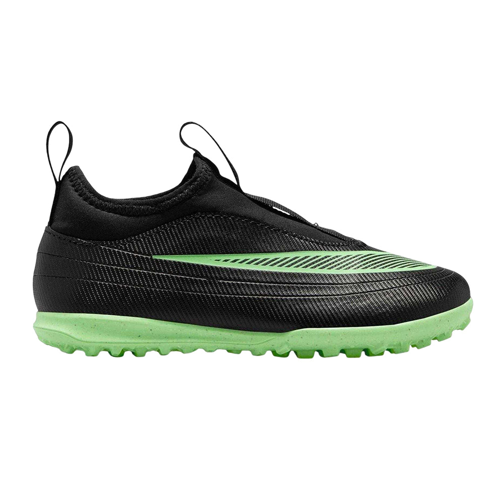 Black-Green - Front - Nike Childrens-Kids Mercurial Astro Turf Trainers