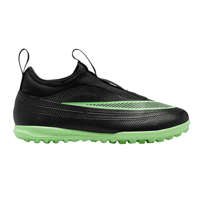 Black-Green - Front - Nike Childrens-Kids Mercurial Astro Turf Trainers