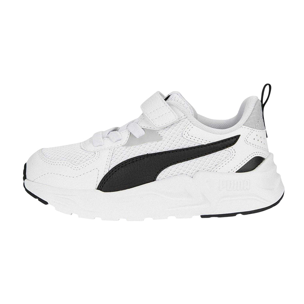 White-Black-Cool Grey - Side - Puma Childrens-Kids Trinity Trainers