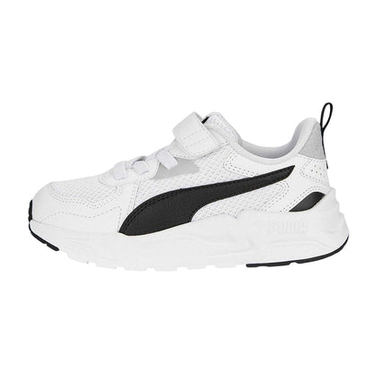 White-Black-Cool Grey - Side - Puma Childrens-Kids Trinity Trainers