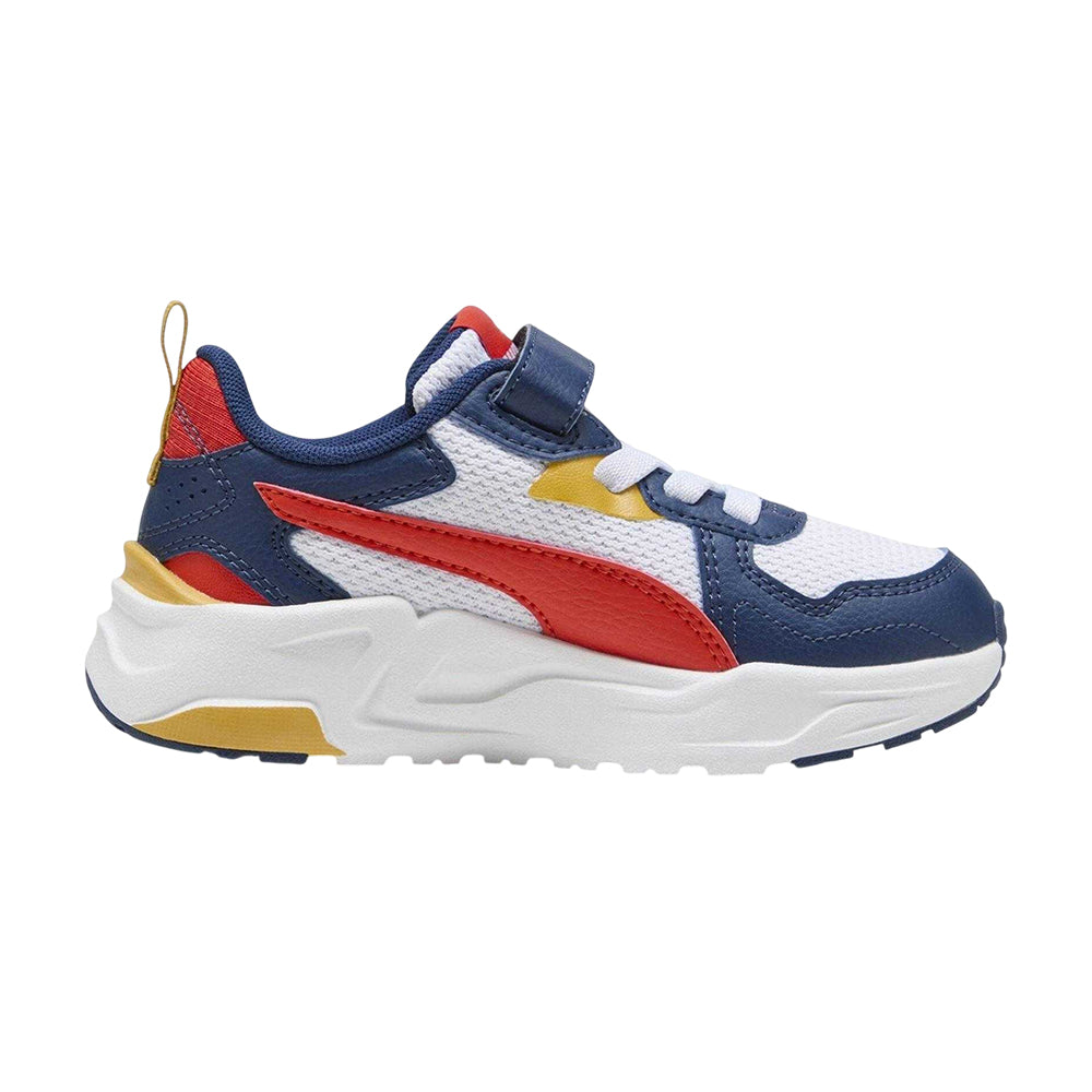 White-Red-Persian Blue - Front - Puma Childrens-Kids Trinity Trainers