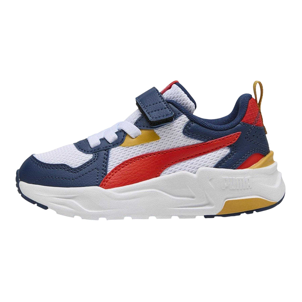White-Red-Persian Blue - Back - Puma Childrens-Kids Trinity Trainers