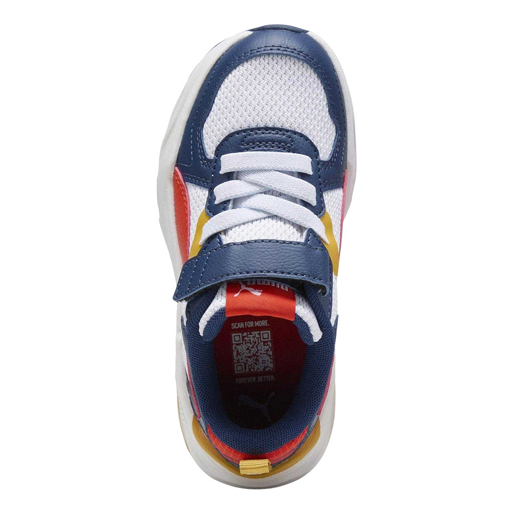 White-Red-Persian Blue - Side - Puma Childrens-Kids Trinity Trainers