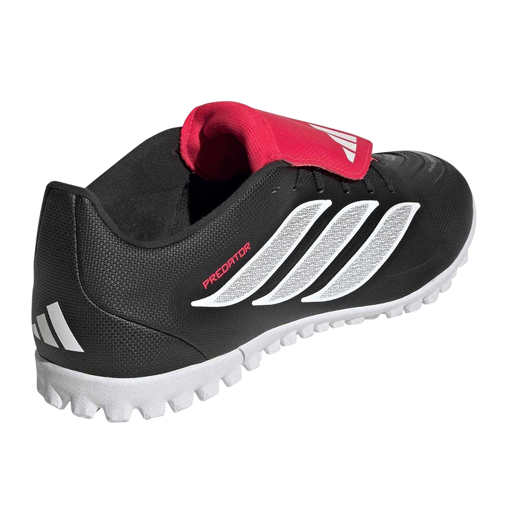 Black-Red - Back - Adidas Mens Predator Club Folded Tongue Astro Turf Trainers