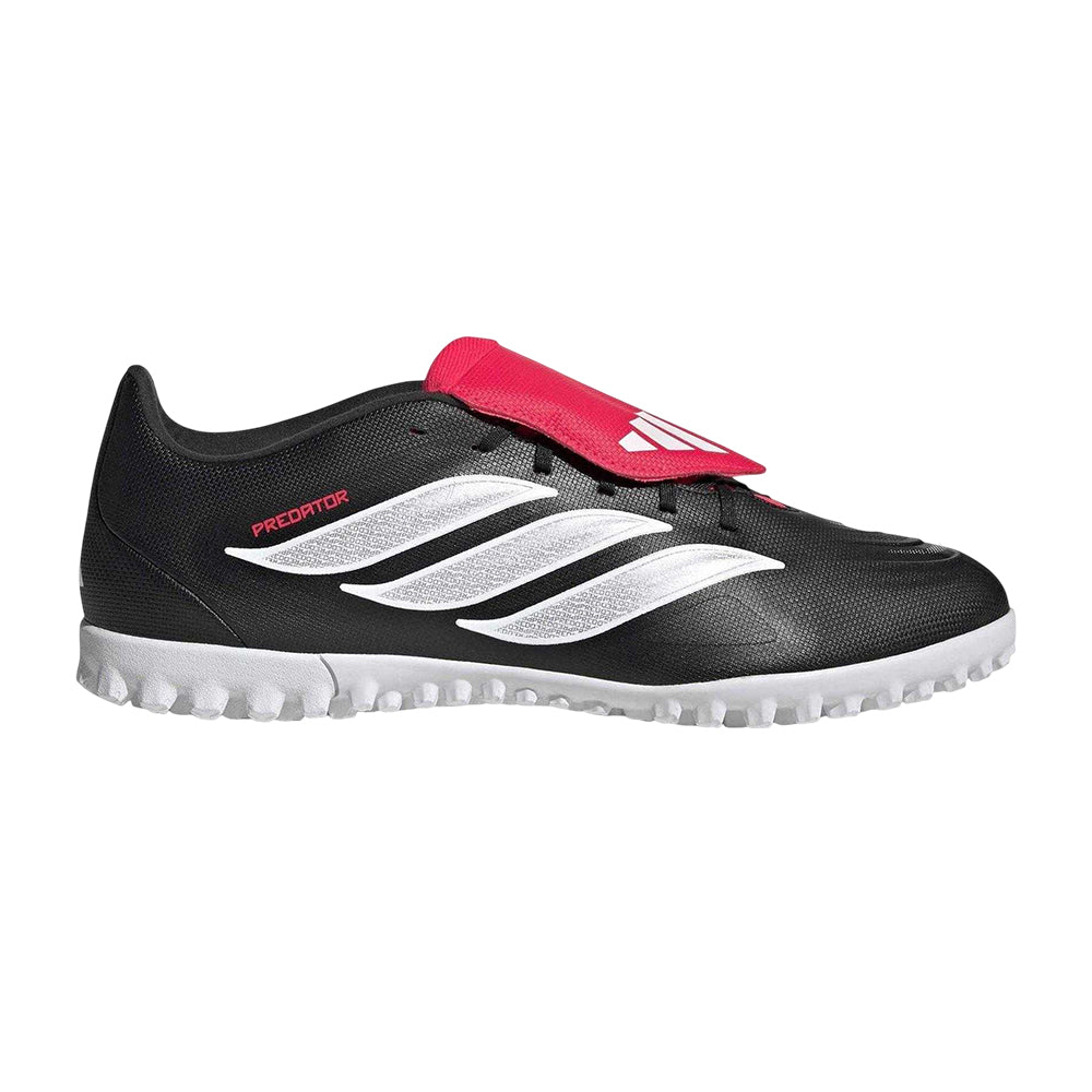 Black-Red - Front - Adidas Mens Predator Club Folded Tongue Astro Turf Trainers
