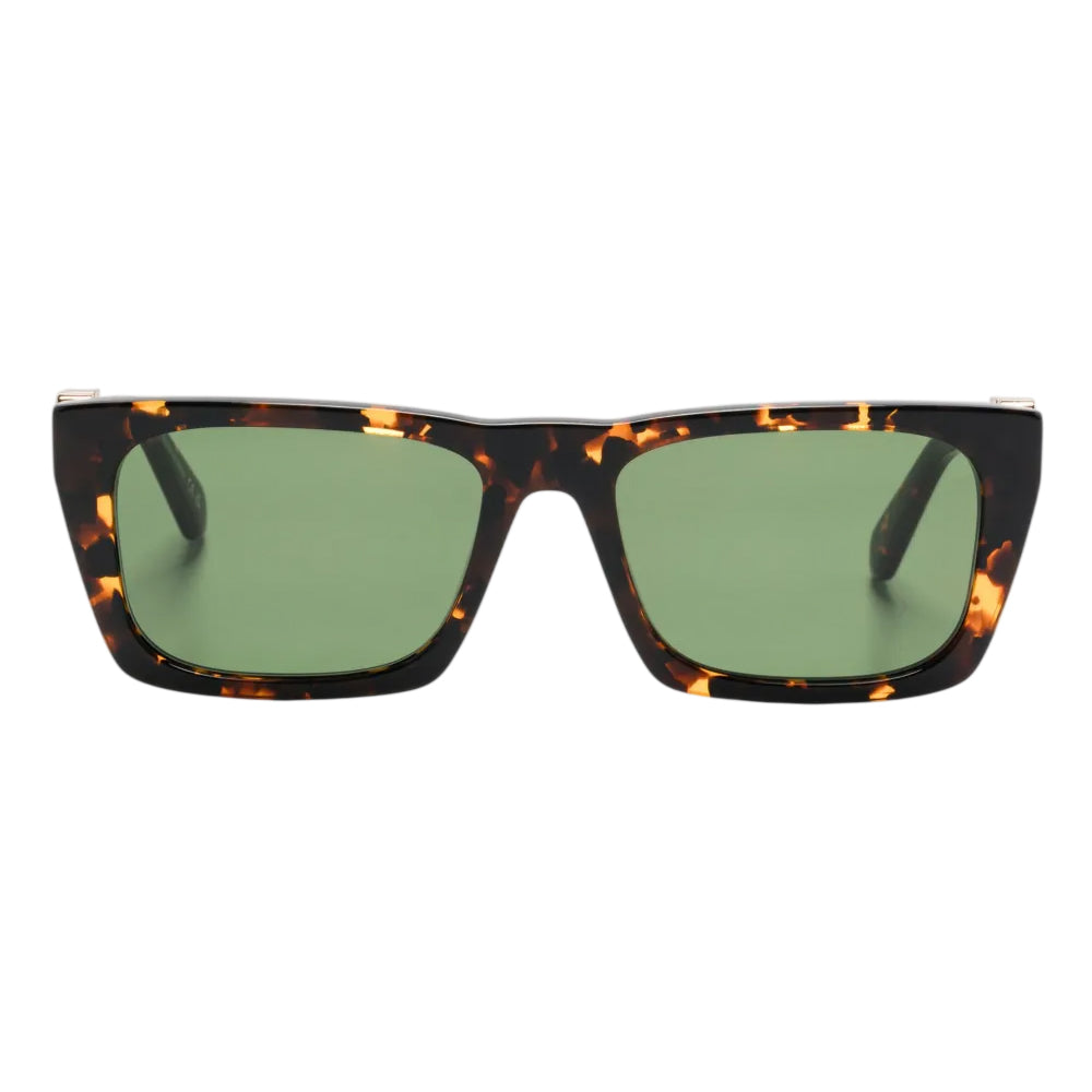 Havana-Green - Back - Off White Womens-Ladies Off UV Protection Square Sunglasses